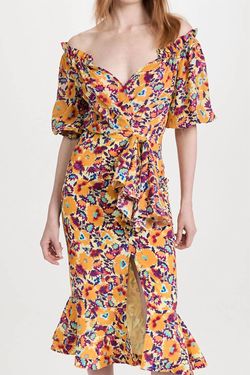 Style 1-892478755-1901 SALONI Yellow Size 6 Floral Tall Height Cocktail Dress on Queenly