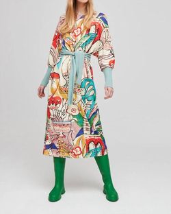 Style 1-908564453-2696 Aldo Martins Multicolor Size 12 Long Sleeve Print Cocktail Dress on Queenly