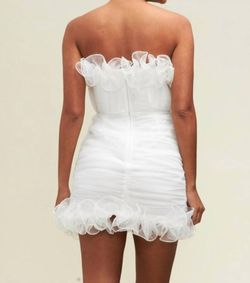 Style 1-1045117356-2696 LUXXEL White Size 12 Strapless Free Shipping Cocktail Dress on Queenly