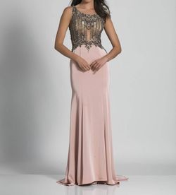 Style 1-1195752415-1498 Dave and Johnny Pink Size 4 Floor Length Military Straight Dress on Queenly