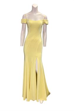 Style 1-1254809949-649 Dave and Johnny Yellow Size 2 Flare Polyester Side Slit Straight Dress on Queenly