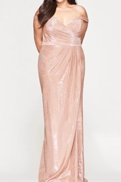 Style 1-1347279814-397 FAVIANA Pink Size 14 Rose Gold Floor Length Jersey Straight Dress on Queenly