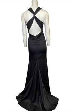 Style 1-1954221757-6 FAVIANA Black Size 0 Free Shipping Floor Length Side slit Dress on Queenly