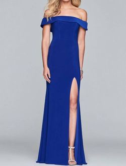 Style 1-1977548793-5 FAVIANA Blue Size 0 Black Tie Tall Height Side slit Dress on Queenly