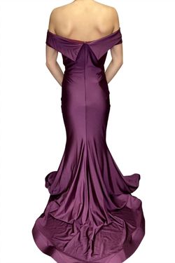 Style 1-3529952487-3236 JESSICA ANGEL Purple Size 4 Wedding Guest Free Shipping Mermaid Dress on Queenly
