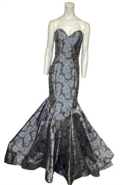 Style 1-414021045-1901 FAVIANA Silver Size 6 Floor Length Sorority Rush Grey Mermaid Dress on Queenly