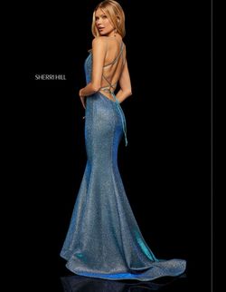Sherri Hill Blue Size 4 Military Pageant Mermaid Dress on Queenly
