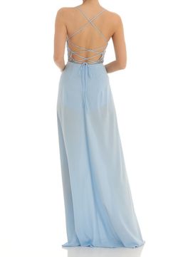 Lucy In The Sky Blue Size 8 Sorority Tulle Side slit Dress on Queenly