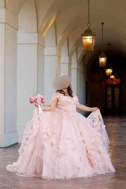 Style 89250 MoriLee Pink Size 16 Plus Size Jersey Ball gown on Queenly