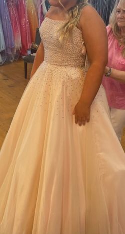 Jovani Pink Size 4 Jersey Pageant Ball gown on Queenly