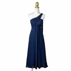 Style 675 Bill Levkoff Blue Size 4 Navy Military Floor Length A-line Dress on Queenly