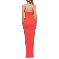 Style 4743X Xscape Orange Size 12 Side Slit Floor Length Straight Dress on Queenly