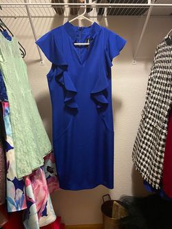 Mac Duggal Blue Size 10 Straight Dress on Queenly