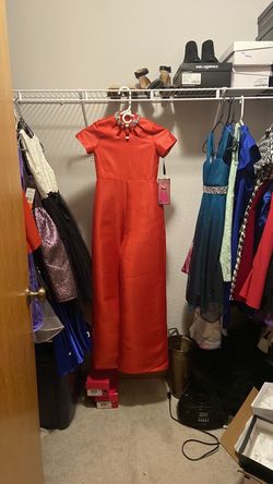 P.O.P Pageantry Red Size 8 Girls Size Floor Length Jumpsuit Dress on Queenly