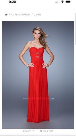 Style 21462 La Femme Red Size 10 Appearance Pageant Straight Dress on Queenly