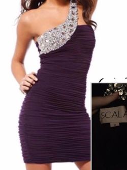 Scala Purple Size 4 Homecoming Midi Cocktail Dress on Queenly