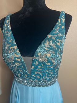Style 55244 Sherri Hill Blue Size 8 Prom 50 Off Straight Dress on Queenly