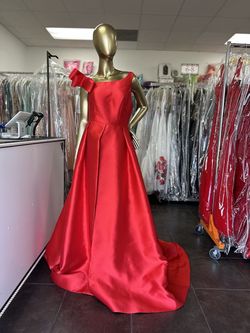 Style Jvn60049 Jovani Bright Red Size 6 Overskirt Floor Length A-line Dress on Queenly