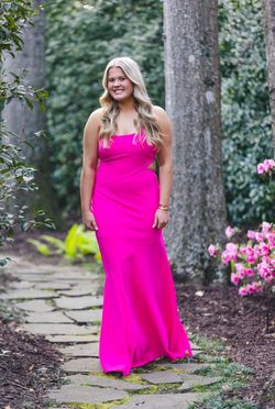 Betsy and Adam Hot Pink Size 12 Pageant Plus Size A-line Dress on Queenly