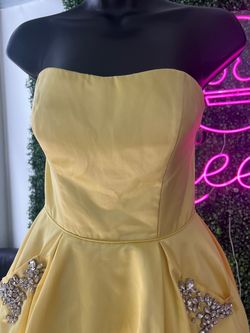 Style 51390 Sherri Hill Yellow Size 6 Homecoming 51390 Cocktail Dress on Queenly