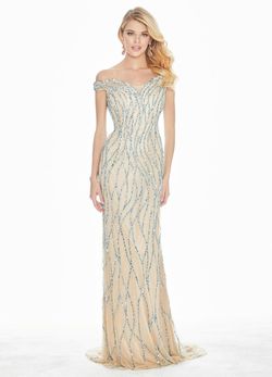 Style 1429 Ashley Lauren Nude Size 10 Jewelled Prom Floor Length Straight Dress on Queenly