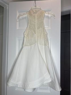 Hello Molly White Size 4 Jersey Sorority Prom Wedding Guest Cocktail Dress on Queenly