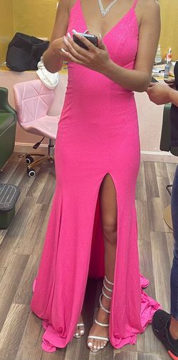 Jovani Pink Size 0 Prom Floor Length Side slit Dress on Queenly