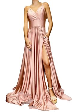 Style 343 Jessica Angel Pink Size 6 Fitted Floor Length Spaghetti Strap A-line Dress on Queenly