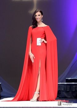Mac Duggal Red Size 2 Cape Straight Dress on Queenly