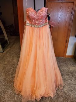Sherri Hill Orange Size 8 Coral Ball gown on Queenly
