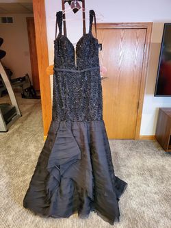 Mac Duggal Black Size 12 Military Macduggal 50 Off Floor Length Mermaid Dress on Queenly