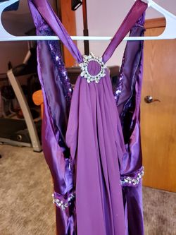 La Femme Purple Size 12 Homecoming Wedding Guest Cocktail Dress on Queenly