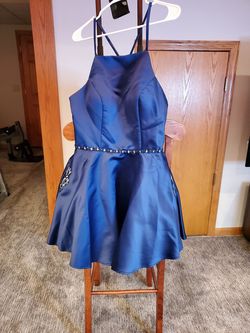 Style 9482 Morille Blue Size 10 Pockets 70 Off Cocktail Dress on Queenly