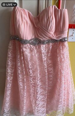 My Michelle Pink Size 20 Floor Length Strapless A-line Dress on Queenly