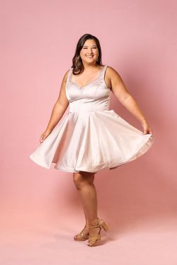 Fernando Wong Light Pink Size 16 Plus Size Nightclub Appearance Cocktail Dress on Queenly