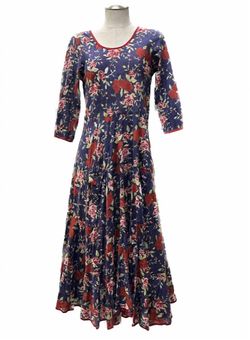 Style 1-1091107230-3466 Paisley and Pomegranate Blue Size 4 Free Shipping Navy Cocktail Dress on Queenly