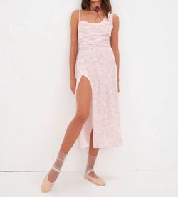 Style 1-1146125043-2696 for Love & Lemons Pattern Size 12 V Neck Side Slit Tall Height Cocktail Dress on Queenly