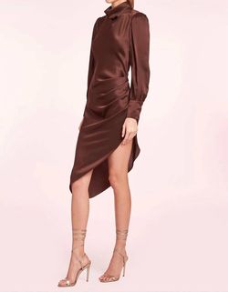 Style 1-1564406918-3236 Amanda Uprichard Brown Size 4 Long Sleeve Backless Cocktail Dress on Queenly