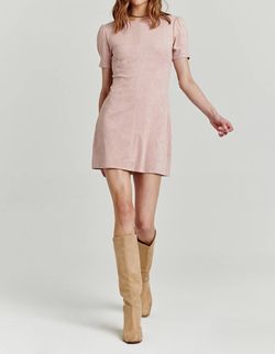 Style 1-2211270668-3462 Another Love Pink Size 4 Sorority Polyester Summer Suede Cocktail Dress on Queenly