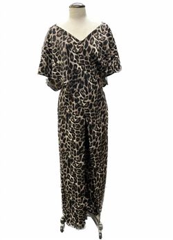 Style 1-2794240431-2696 One Essence Brown Size 12 Spandex Jumpsuit Dress on Queenly
