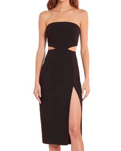 Style 1-2866584008-3236 Amanda Uprichard Black Size 4 Mini Tall Height Side Slit Cocktail Dress on Queenly