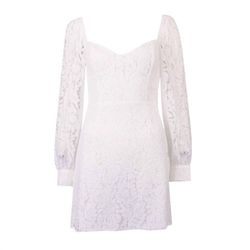 Style 1-2915287861-1498 FRENCH CONNECTION White Size 4 Mini Lace Sorority Rush Free Shipping Cocktail Dress on Queenly