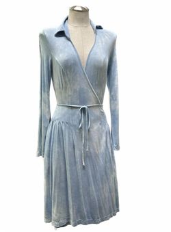 Style 1-3290871987-3236 One Essence Blue Size 4 Tall Height Belt High Neck Cocktail Dress on Queenly