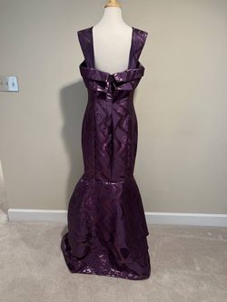 Style 1-3356953593-238 John Paul Ataker Purple Size 12 Plus Size Wedding Guest Tall Height Mermaid Dress on Queenly