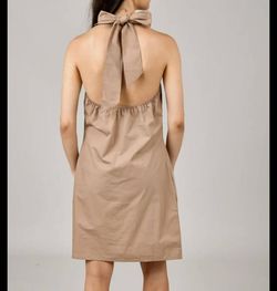 Style 1-3735701211-3236 RD Style Brown Size 4 Tall Height Blazer Backless Cocktail Dress on Queenly