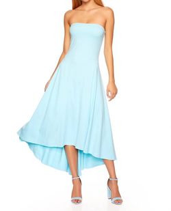 Style 1-3960999076-3900 Susana Monaco Blue Size 0 Spandex High Low Strapless Cocktail Dress on Queenly