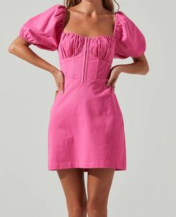 Style 1-478608927-2901 ASTR Hot Pink Size 8 Sorority Sleeves Cocktail Dress on Queenly