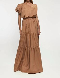 Style 1-906364503-2696 S/W/F Brown Size 12 One Shoulder Straight Dress on Queenly