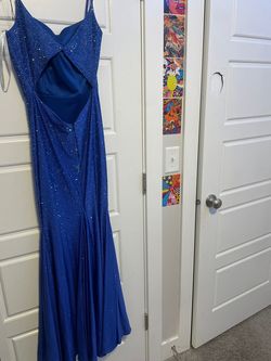 Amarra Blue Size 2 Prom Swoop Tall Height Mermaid Dress on Queenly
