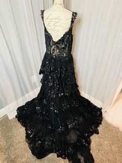 Sherri Hill Black Size 16 50 Off 70 Off Sequined Side slit Dress on Queenly